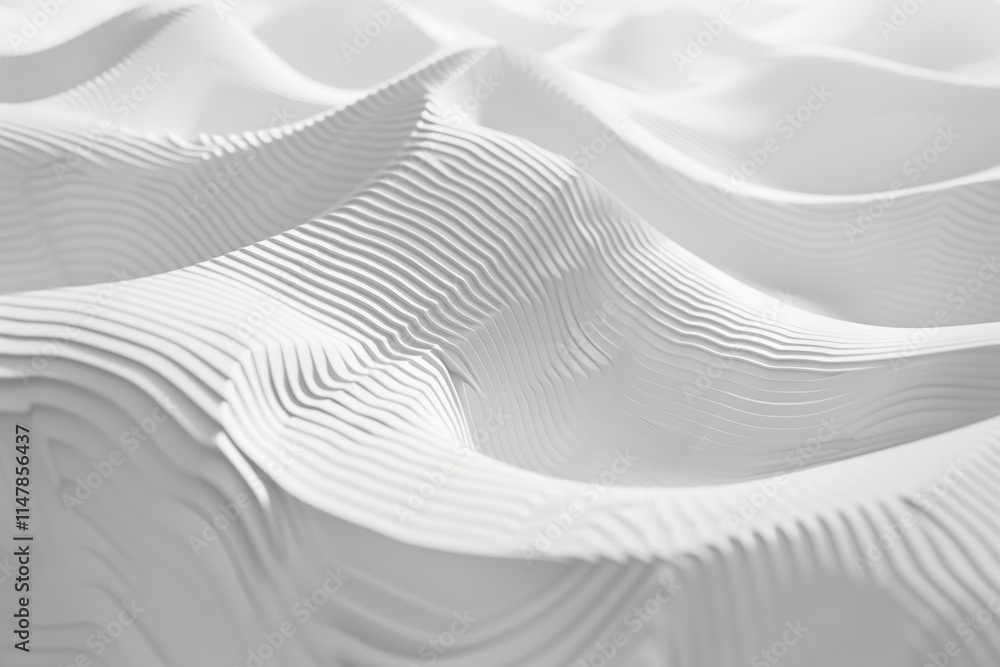 Poster abstract white textured surface with wave pattern.