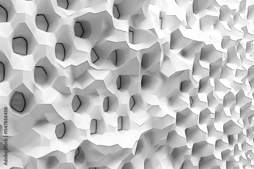 Aufkleber abstract white textured surface with irregular geometric shapes and patterns.