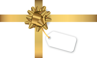 gold ribbon on isolated on transparent background. Gif box. Present