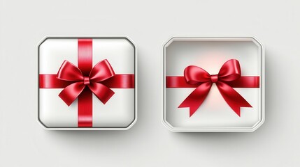3d Open white gift boxes on white background,mystery gift box,Present box,valentine romantic,cardboard box with a lid. gift wrapping for gifts.