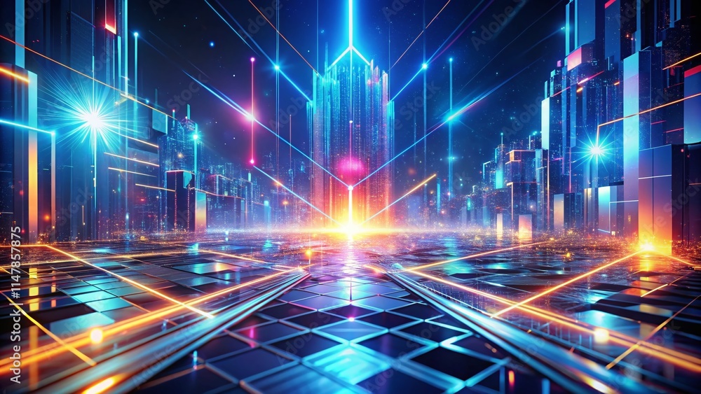 Aufkleber futuristic abstract tech background: high-resolution depth of field design template