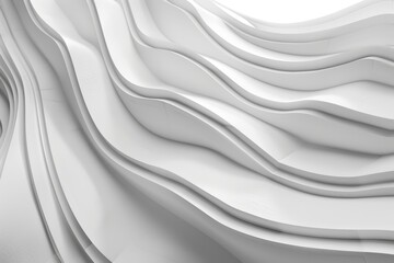 Obraz premium Abstract white wavy architectural facade.