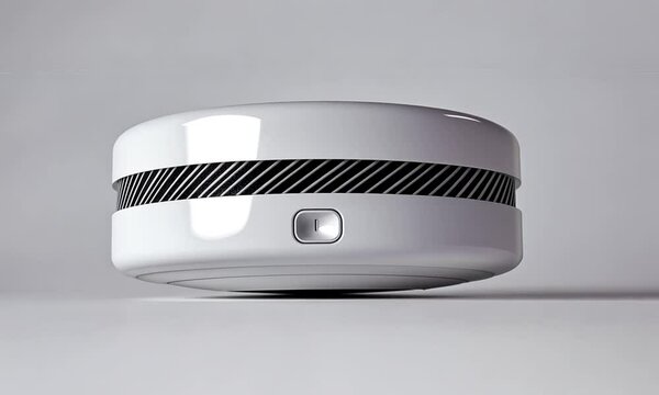 A sleek, modern device designed for air quality monitoring and purification.