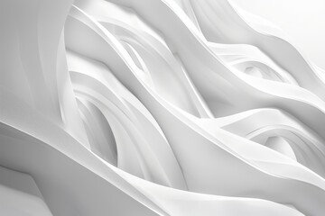 Obraz premium Abstract white wavy background with flowing lines.