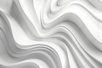 Abstract white wavy lines in a modern architecture building.