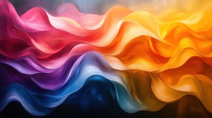 Obraz premium Abstract colorful waves, vibrant hues.