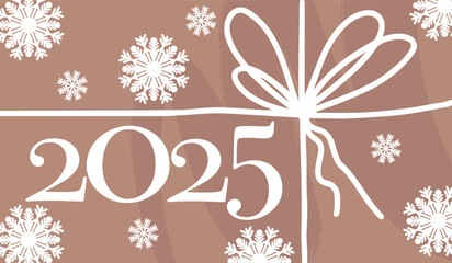 happy new year and christmas background in trendy coffee colours, vector illustration