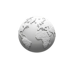 Fototapeta premium white icon of Globe isolated on a transparent background Minimalist flat icon, vector logo style sign clipart on a no background png