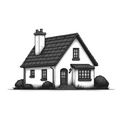white icon of House isolated on a transparent background Minimalist flat icon, vector logo style sign clipart on a no background png