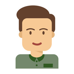 cartoon casual person, flat design illustration of smiling adult male
