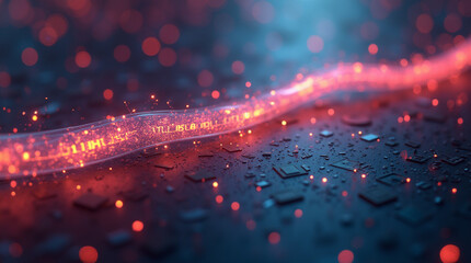 Obraz premium The Light of Code: A Microphotographic Exploration of Digital Flow