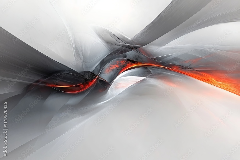 Aufkleber a captivating abstract digital artwork showcasing swirling gray and red patterns, creating a sense o
