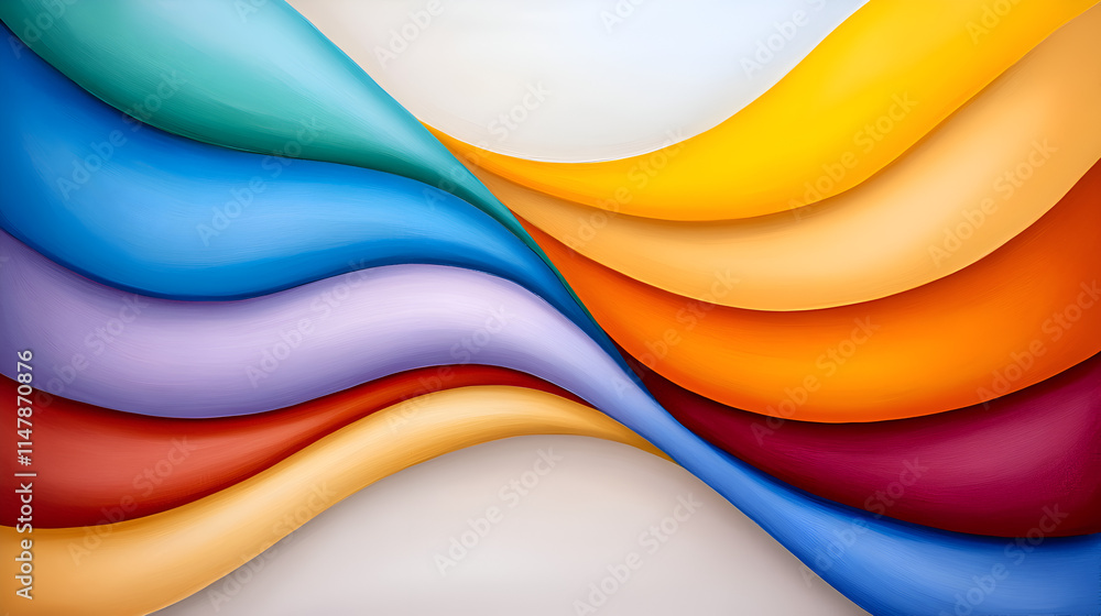 Aufkleber a vibrant abstract design featuring flowing waves of various colors, creating a dynamic and energeti