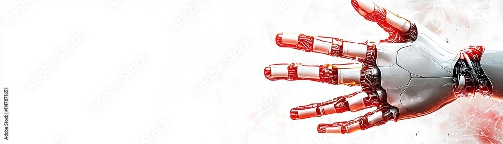 Aufkleber innovative robotic hand design technology lab digital art futuristic environment close-up view advan