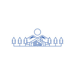 Home Line Outdoor Nature Modern Simplicity Icon Logo