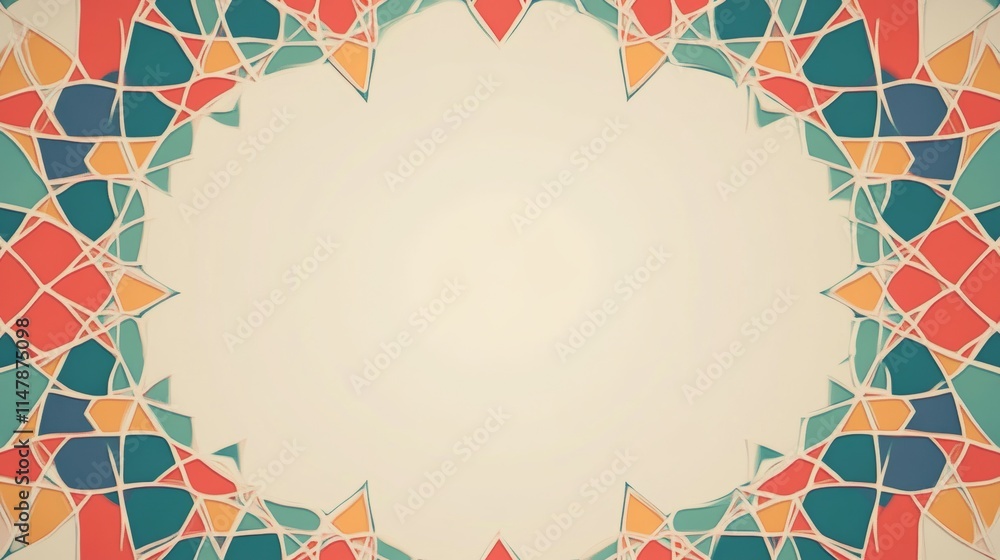 Poster a colorful frame with a white background. the frame is made up of many different colored squares