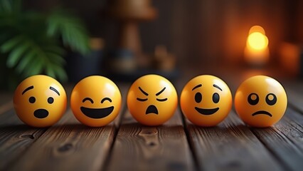 Emoji, Emoji image - 3D Visual Design Concept - Social Media Background.