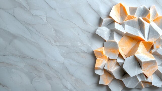 The gray marble texture features intricate geometric patterns, adding a modern and sophisticated touch to any space.