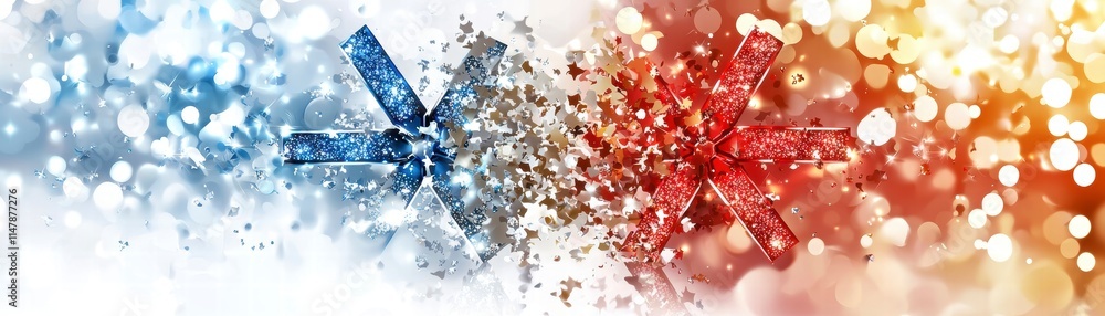 Poster dynamic color explosion abstract art representation of red and blue elements creative background dig