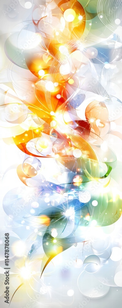 Poster dynamic colorful abstract art digital creation vivid swirls bright background artistic expression fo