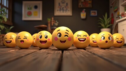 Emoji, Emoji image - 3D Visual Design Concept - Social Media Background.