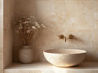 Captivating Aerial View of Modern Bathroom Design Serene Home Interior Professional Photography Elegant Tranquil Setting