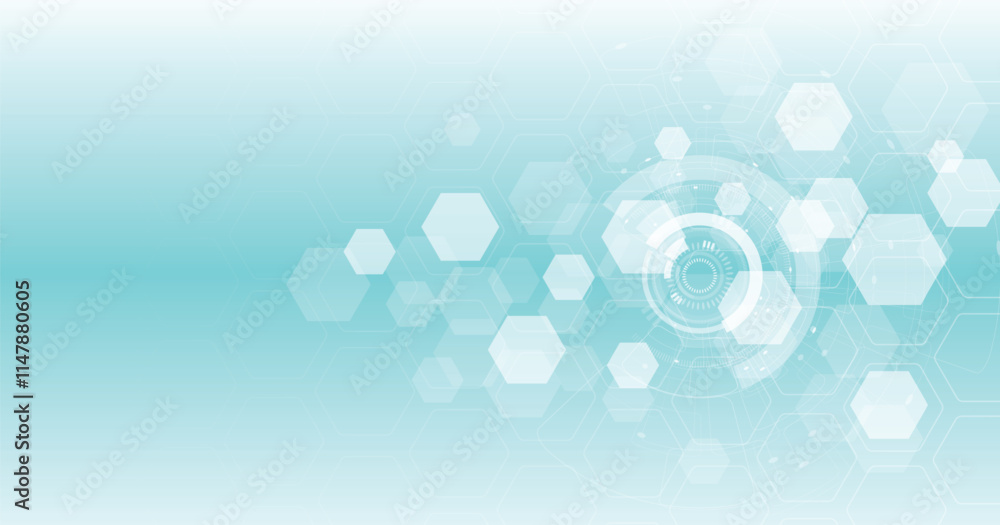 Fototapete vector hexagon technology background. abstract hexagons background with lines and dots. design for s