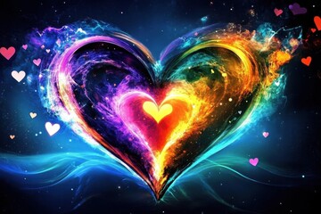 An artistic representation of love infused with creativity.