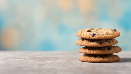 piece of cookies blury pastel background with copyspace