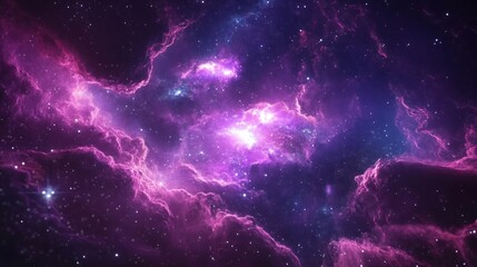 Abstract geometric cosmos with star-like shapes and vibrant nebulae 