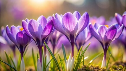Harrogate Stray Crocuses: Minimalist Spring Photography -  Beautiful Purple Bloom Images
