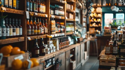 Shelves filled with products in a general store
