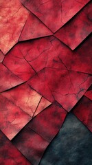 Fototapeta premium A textured abstract background featuring overlapping layers of red and dark hues with a cracked surface.