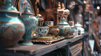 Fototapeta premium Traditional Clay Pottery with Detailed Craftsmanship
