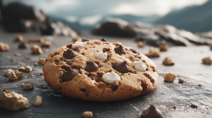 Fototapeta premium whole grain chocolate chip cookies