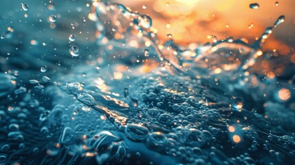 Close-Up of Water Droplets Creating Ripples in Motion