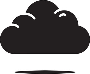Black cloud icon with shadow.