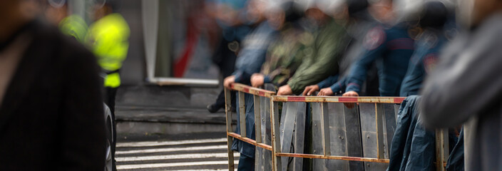 Protest in the city, political uprisings