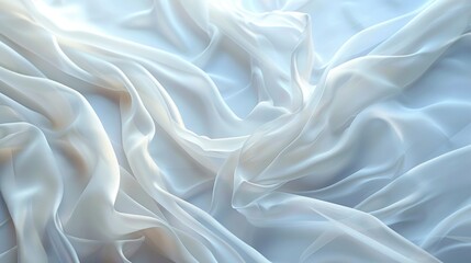 Obraz premium White Satin Fabric with Gentle Folds and Soft Lighting