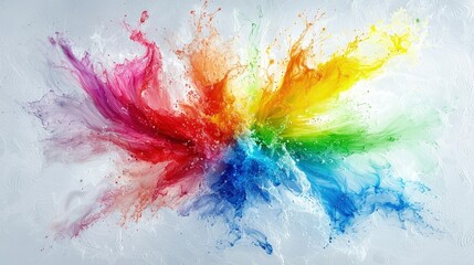 Vibrant rainbow color explosion splash.