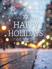 Bokeh Background Happy Holidays Graphic