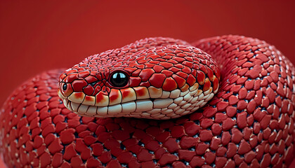 Fototapeta premium a beautiful snake with red skin