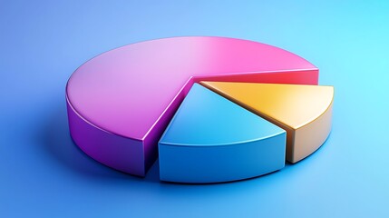 Obraz premium D Colorful Pie Chart Infographic Data Analysis Business Report