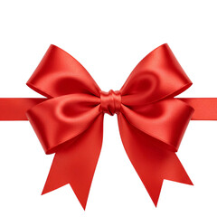 Fototapeta premium Red ribbon bow cutout on a transparent background 