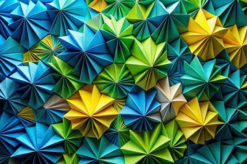 Abstract Geometric Paper Fold, Colorful Background