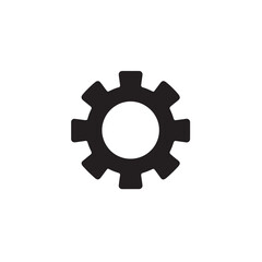 Black gear icon on white background. (1)