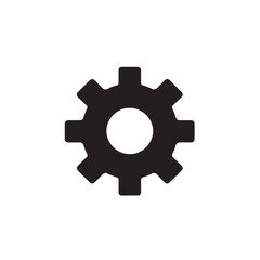 Black gear icon on white background. (2)