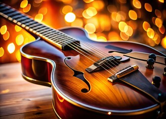 Fototapeta premium Jazz Guitar Photography: Rule of Thirds Composition, Musical Instrument Images, Blues Guitar Stock Photos