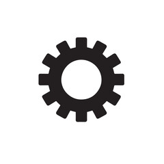 Black gear icon on white background. (3)