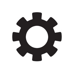 Black gear icon on white background.
